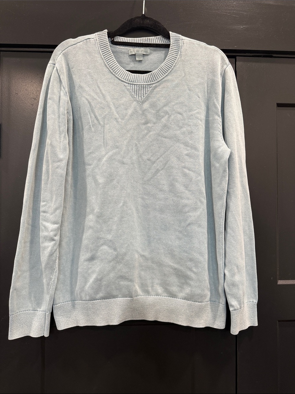 Men’s Barefoot Dreams Light Blue Sunbleached Pullover size Large